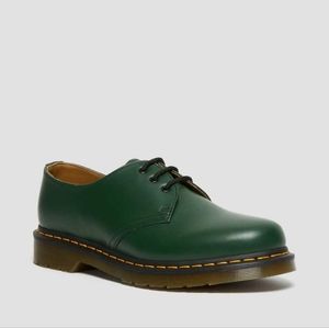 Green 1461 smooth leather